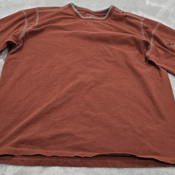 KUHL WILDFIBRE MEN'S SIZE M RUST ORANGE CREWNECK LONG SLEEVE SHIRT ARM POCKET - Picture 1 of 16